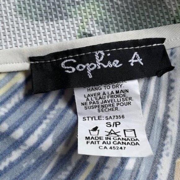 Sophie A Short Sleeve Summer Tunic Top Size S Made In Canada - Picture 6 of 7